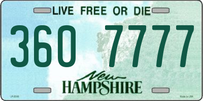 NH license plate 3607777