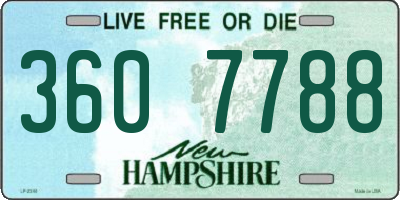 NH license plate 3607788