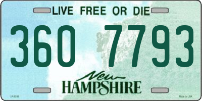 NH license plate 3607793