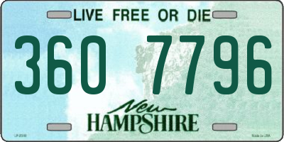 NH license plate 3607796