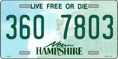 NH license plate 3607803