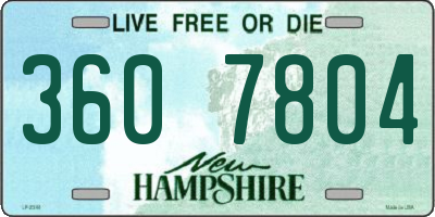 NH license plate 3607804