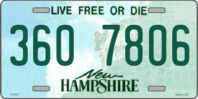 NH license plate 3607806