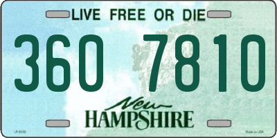 NH license plate 3607810