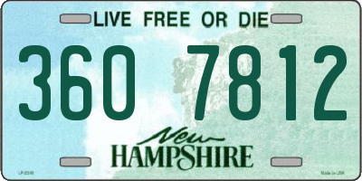 NH license plate 3607812