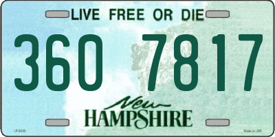NH license plate 3607817