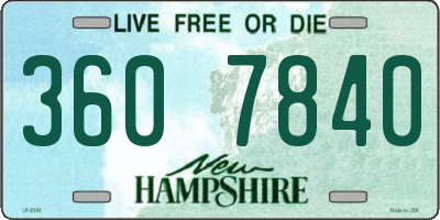 NH license plate 3607840