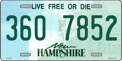 NH license plate 3607852