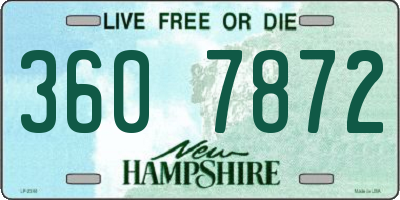 NH license plate 3607872