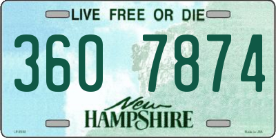 NH license plate 3607874