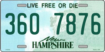 NH license plate 3607876