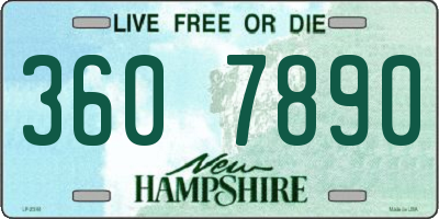 NH license plate 3607890