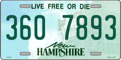 NH license plate 3607893