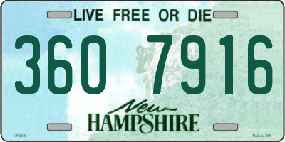 NH license plate 3607916