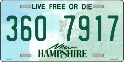 NH license plate 3607917