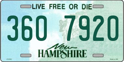 NH license plate 3607920