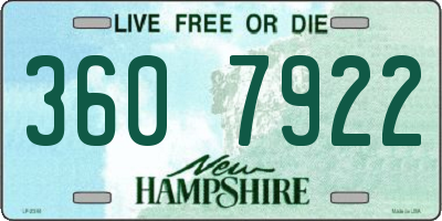 NH license plate 3607922