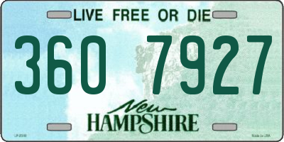 NH license plate 3607927