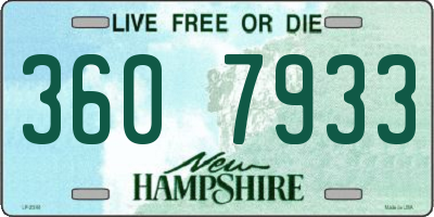 NH license plate 3607933
