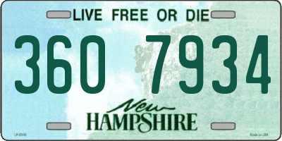 NH license plate 3607934