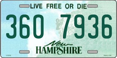 NH license plate 3607936