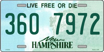 NH license plate 3607972