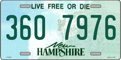 NH license plate 3607976