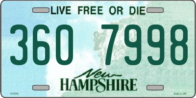 NH license plate 3607998