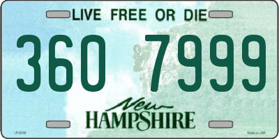 NH license plate 3607999
