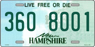 NH license plate 3608001