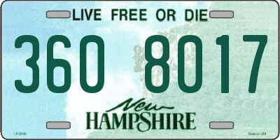 NH license plate 3608017