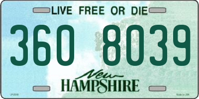 NH license plate 3608039