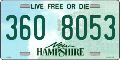 NH license plate 3608053