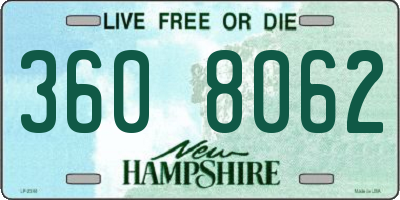 NH license plate 3608062