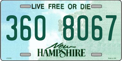 NH license plate 3608067