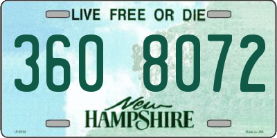 NH license plate 3608072