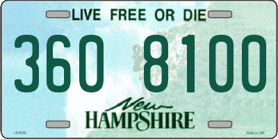 NH license plate 3608100