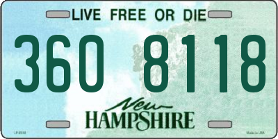 NH license plate 3608118