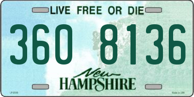 NH license plate 3608136