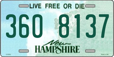 NH license plate 3608137