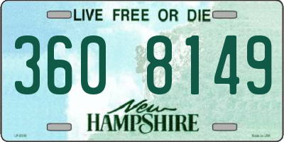 NH license plate 3608149
