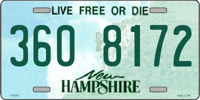 NH license plate 3608172