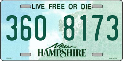 NH license plate 3608173