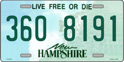 NH license plate 3608191