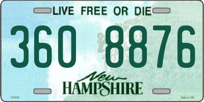NH license plate 3608876