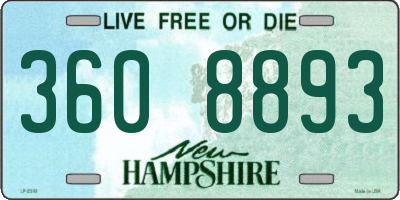NH license plate 3608893