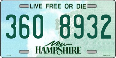 NH license plate 3608932