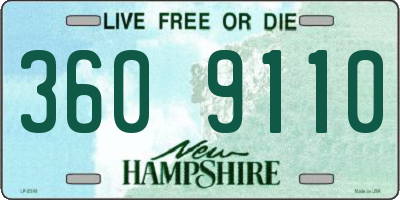 NH license plate 3609110