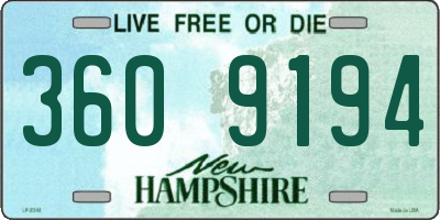 NH license plate 3609194