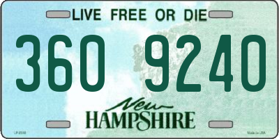 NH license plate 3609240